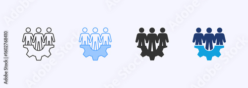 Collaborative Development Icon Set Multiple Style Collection