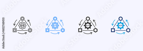 Dependency Management Icon Set Multiple Style Collection