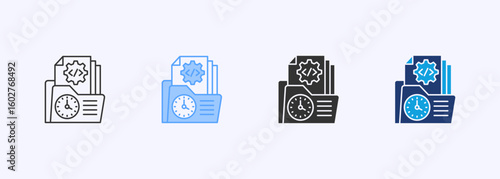 Log Management Icon Set Multiple Style Collection
