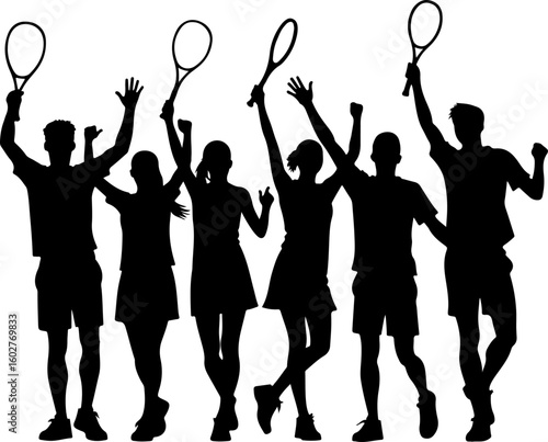 Tennis, players, group, team, vector bundle