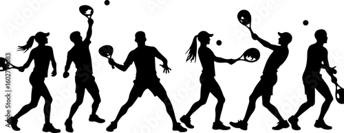 Tennis, players, group, team,  vector
