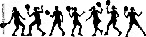 Tennis, players, group, team,  vector