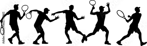 Tennis, players, group, team,  vector
