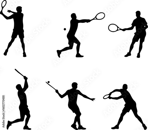 Tennis, players, group, team,  vector