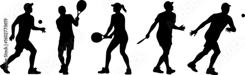 Tennis, players, group, team,  vector