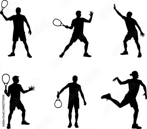Tennis, players, group, team,  vector