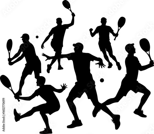 Tennis, players, group, team,  vector