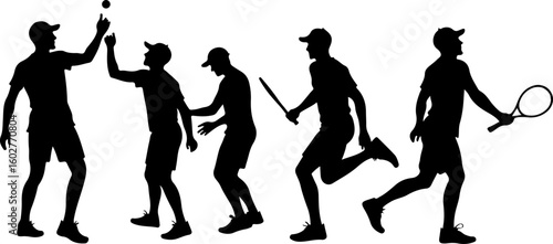 Tennis, players, group, team,  vector