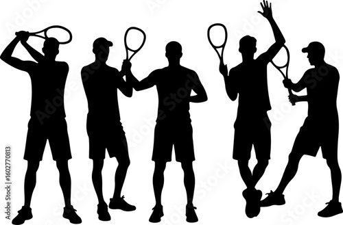 Tennis, players, group, team,  vector