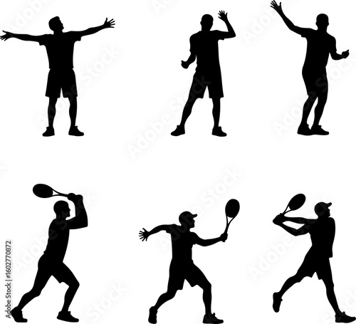 Tennis, players, group, team,  vector