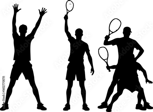 Tennis, players, group, team,  vector