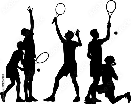 Tennis, players, group, team,  vector