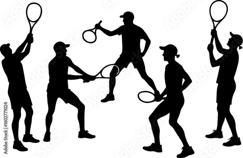 Tennis, players, group, team,  vector