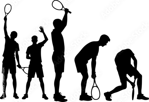 Tennis, players, group, team,  vector
