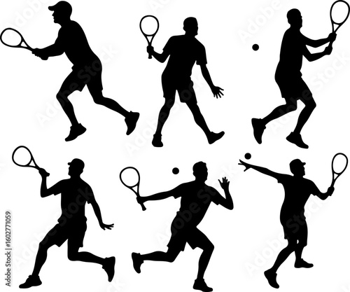 Tennis, players, group, team,  vector