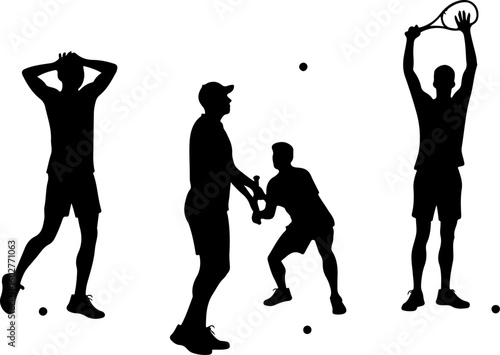 Tennis, players, group, team,  vector