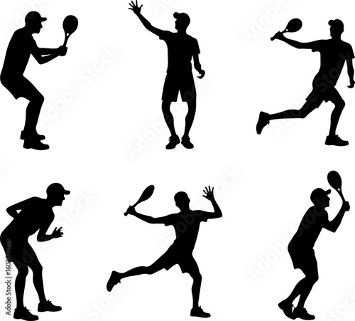 Tennis, players, group, team, silhouette, 