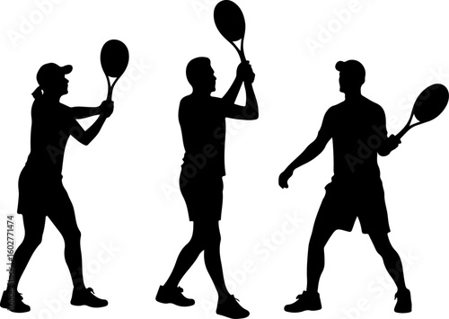  Group of Tennis Players Silhouettes