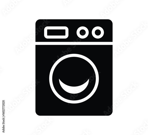 Simple and Modern Washing Machine Icon for Home Appliance Design Use