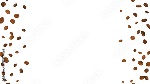 Frame, border, background seamless vertical with brown coffee beans element decoration