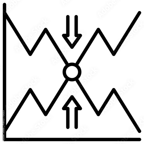 Break Even Point Line Icon