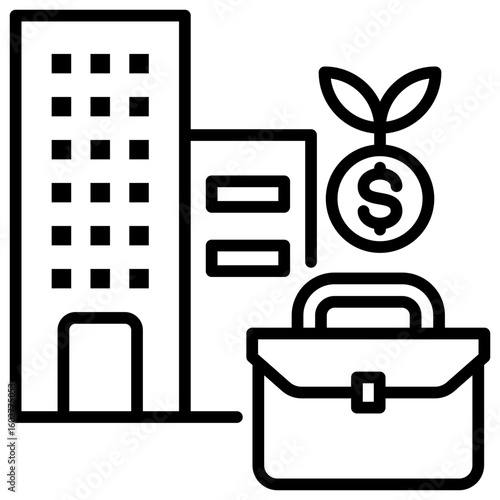 Business Investment Line Icon