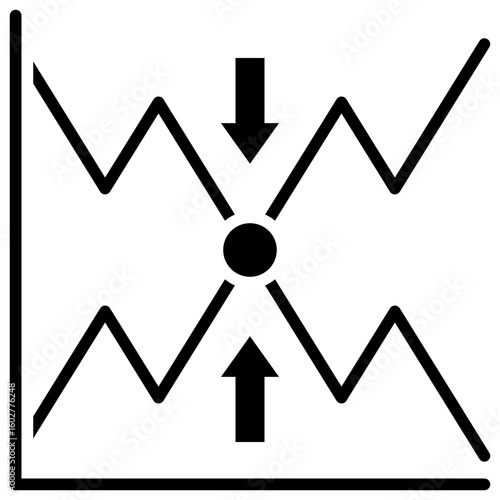 Break Even Point Glyph Icon