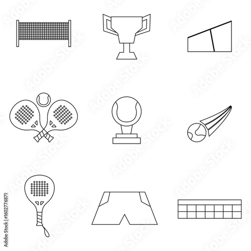 Padel Coloring Book. EPS 10. Easy to Edit