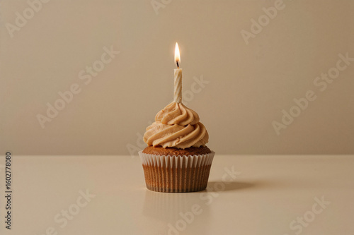birthday cupcake with candle