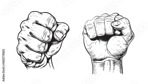 Vector Line Art Fist illustration