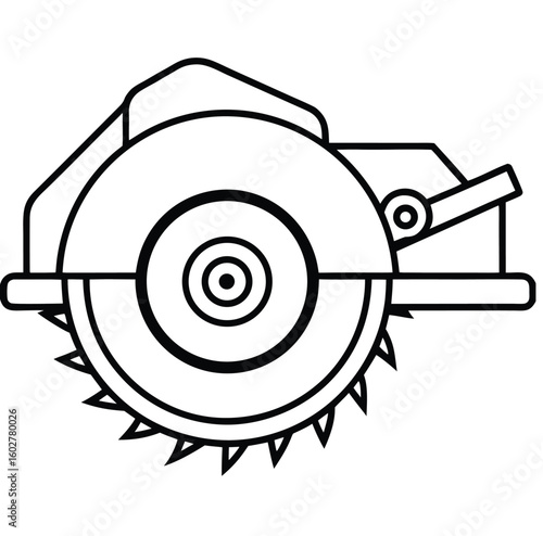 black and white circular saw outline clip art preview
