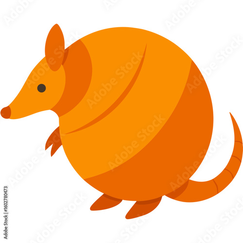 Cute orange armadillo illustration