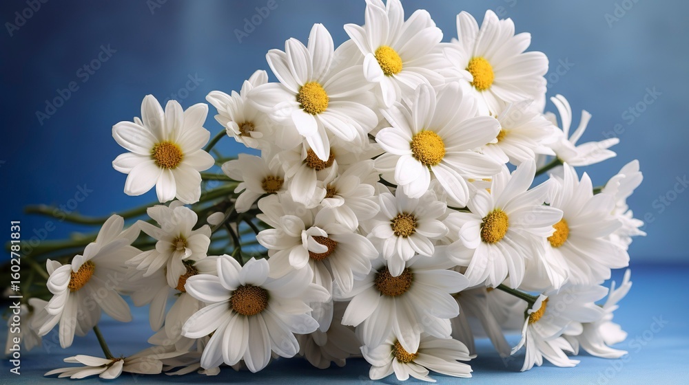 Fototapeta premium A photo of a bouquet of white daisies
