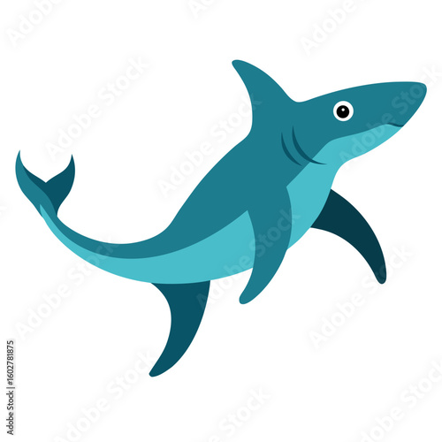 Cartoon blue shark illustration