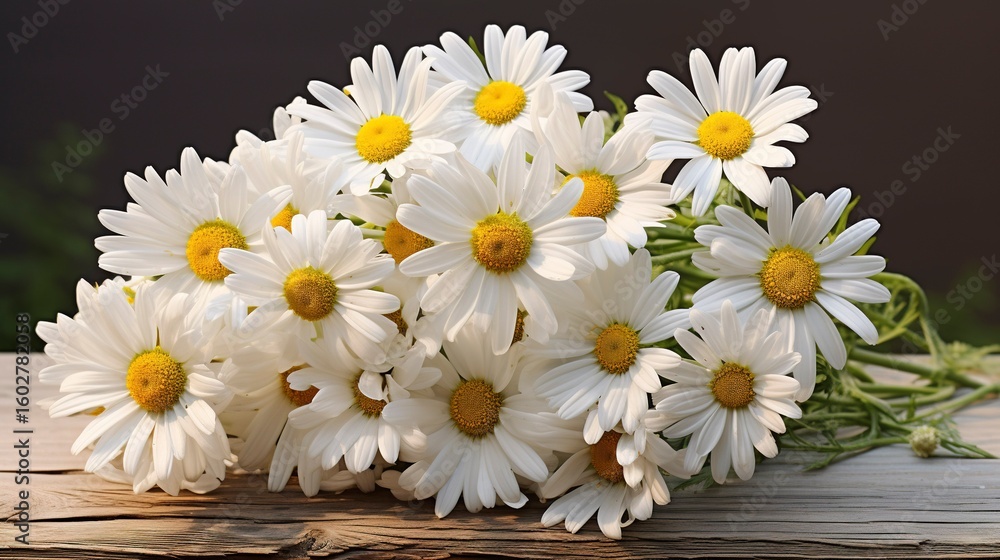 Obraz premium A photo of a bouquet of white daisies
