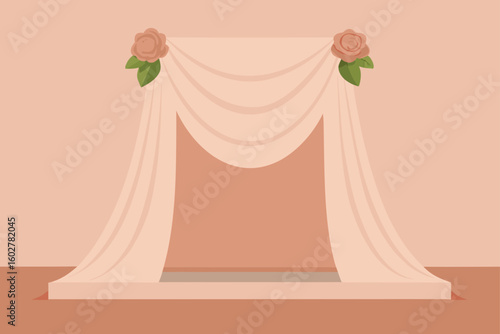 Elegant draped archway with roses for ceremonies