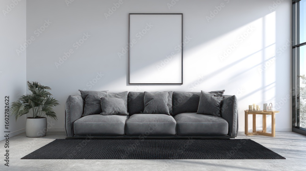 Fototapeta premium Modern living room interior, minimalist design