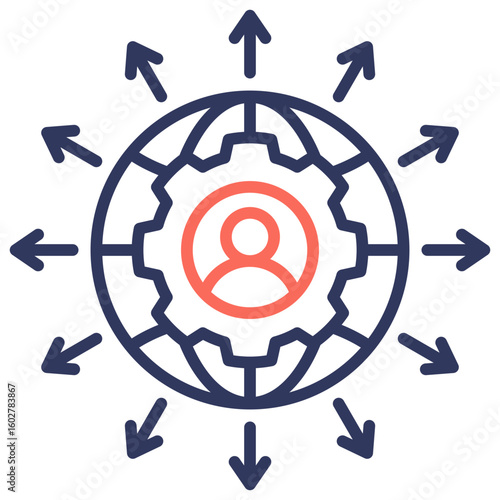 Outsourcing Dual Tone Icon