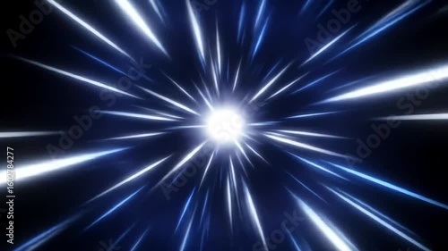 Abstract representation of light rays radiating from a central point, creating a dynamic visual effect