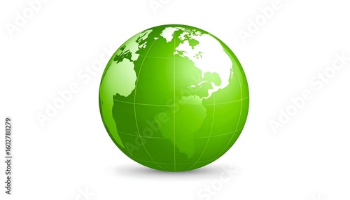 Green globe, world map