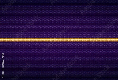 Purple fabric with a horizontal gold trim.