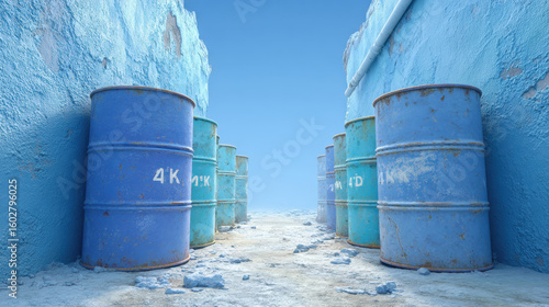 Thinner, A secure storage area featuring marked thinner and chemical containers in high fidelity.