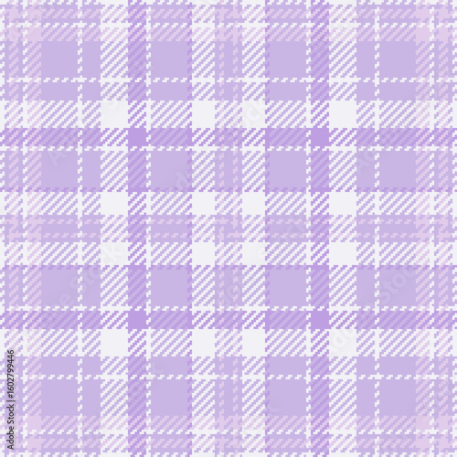 Classic lavender plaid pattern. Fabric texture with interwoven lines. Suits backgrounds, textiles  graphic design. Soft, calming, and versatile.
