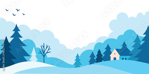 winter landscape with snow. Vector