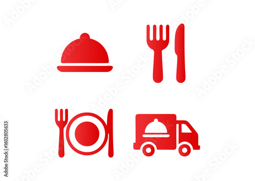 Pacote ícones alimentação e delivery