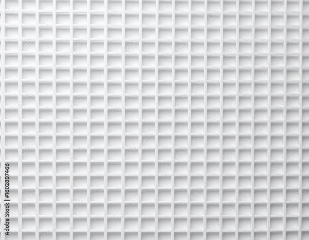 Fototapeta premium Monochromatic White Grid Pattern Background with Clean Geometric Squares