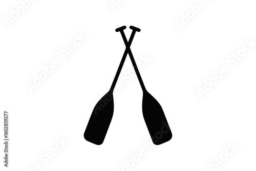 Crossed Oars Silhouette rowing boating