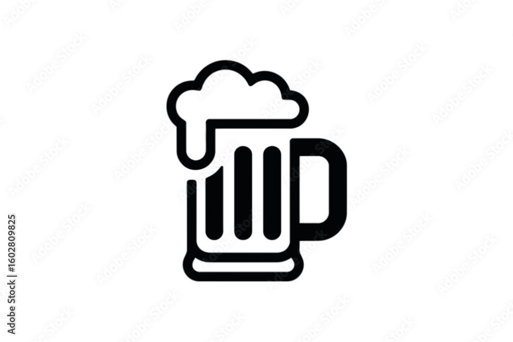Frothy Beer Mug Icon drink beverage Frothy Beer Mug Icon drink beverage