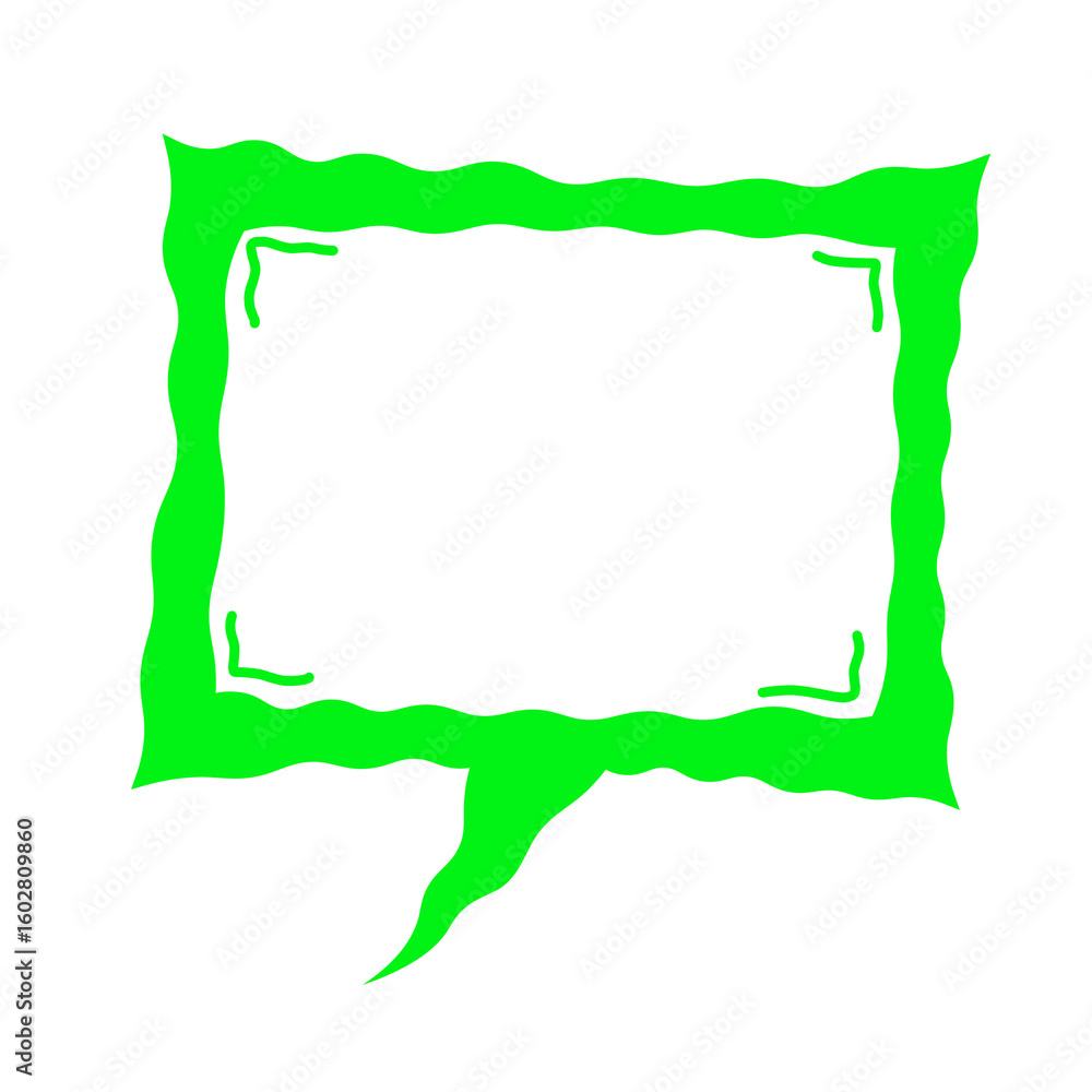 Obraz premium green square wave speech box frame