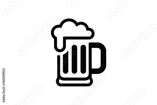 Frothy Beer Mug Icon drink beverage